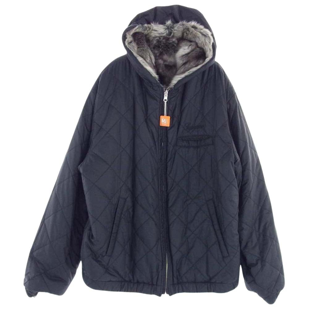 Supreme シュプリーム 20AW Faux Fur Reversible Hooded Jacket フェイクファー リバーシブル フード ジャケット ブラック系【美品】【中古】