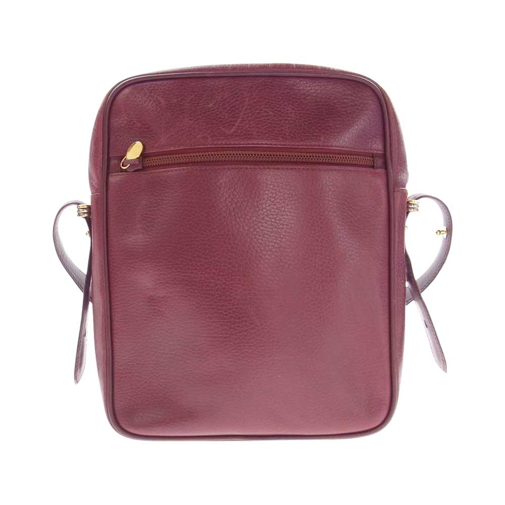 CARTIER カルティエ マストライン レザー ショルダー バッグ ワインレッド系【中古】