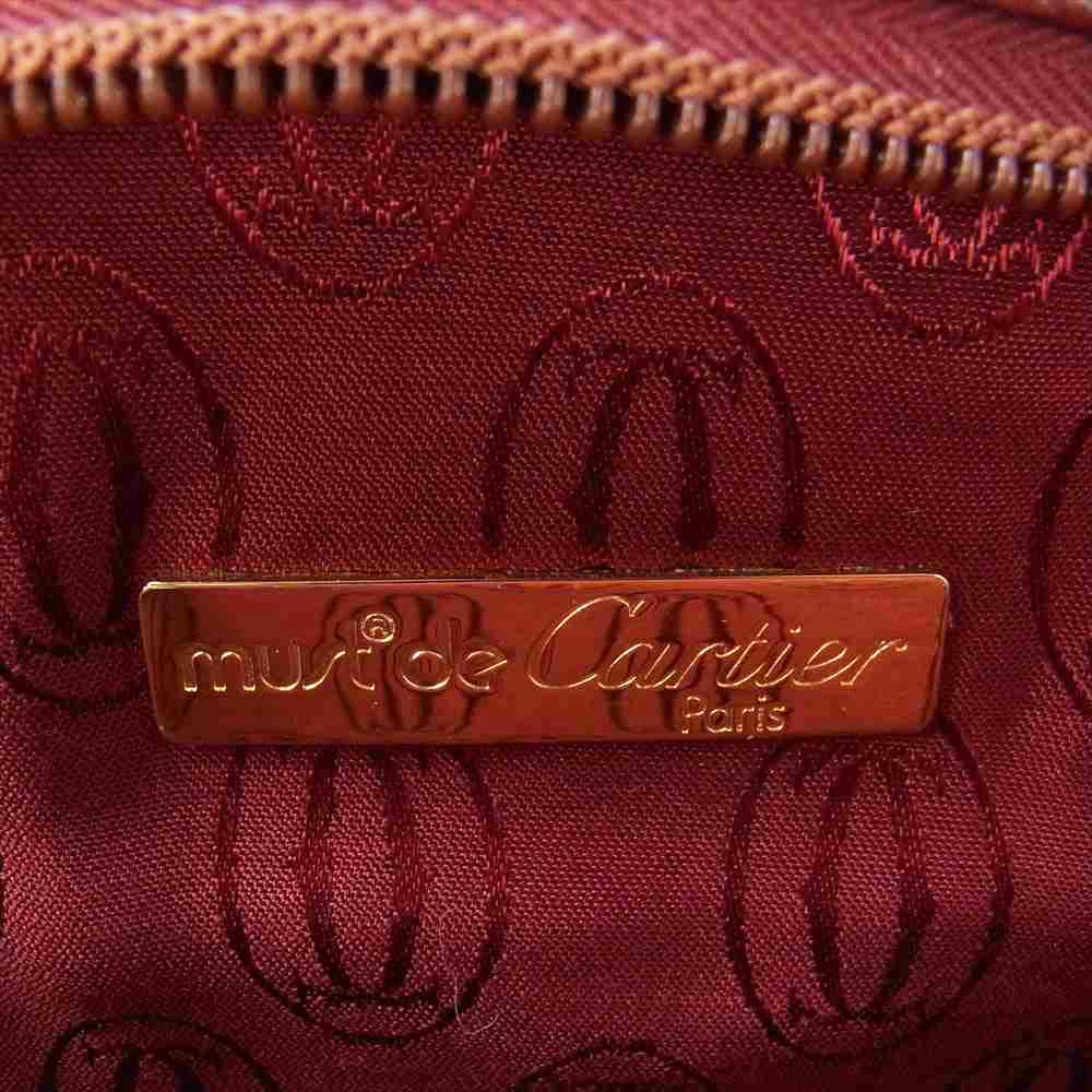 CARTIER カルティエ マストライン レザー ショルダー バッグ ワインレッド系【中古】
