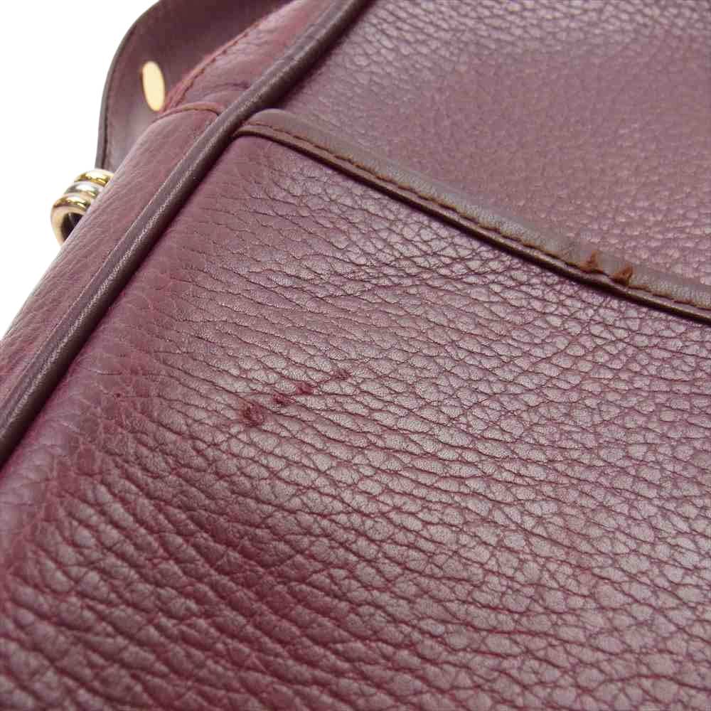 CARTIER カルティエ マストライン レザー ショルダー バッグ ワインレッド系【中古】