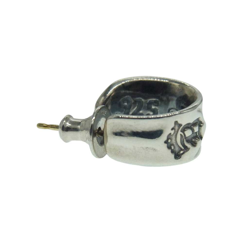 BILL WALL LEATHER ビルウォールレザー E214 ギャランティー付属 B CROWN EARRING Bクラウン フープ ピアス シルバー系【美品】【中古】