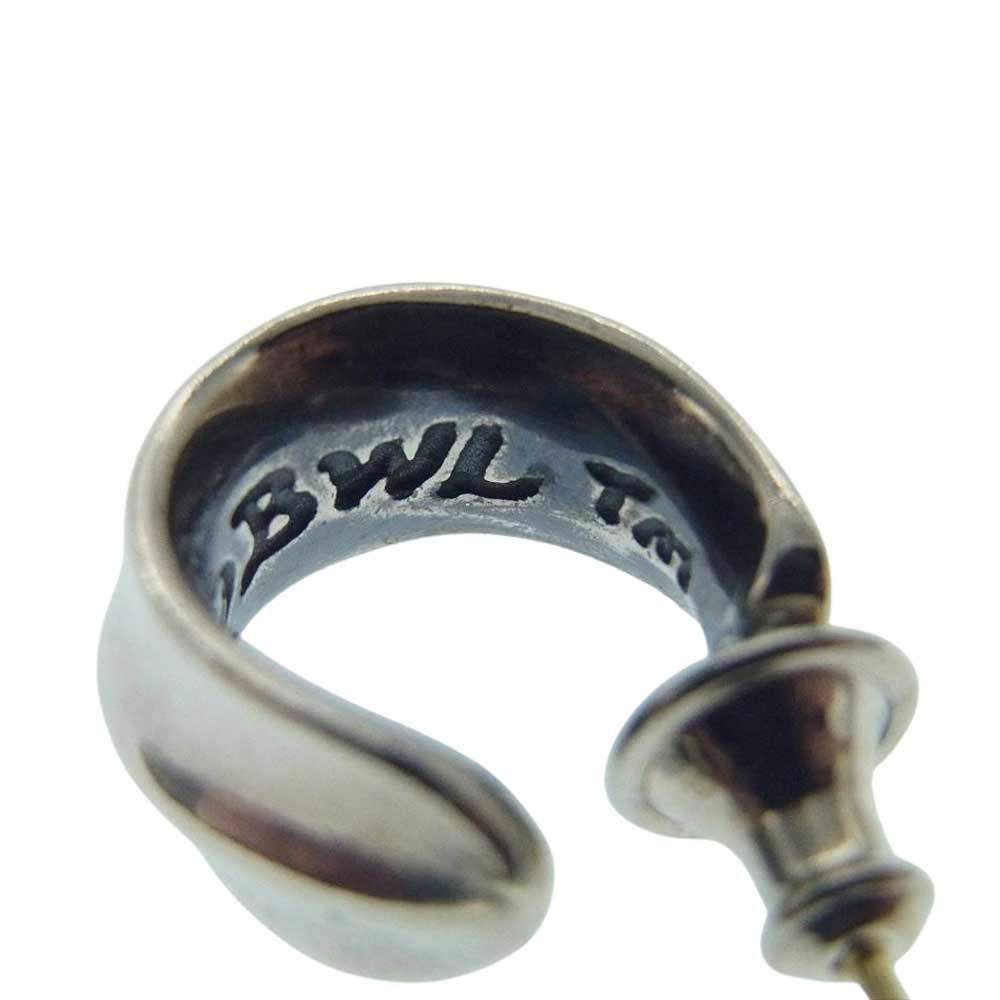 BILL WALL LEATHER ビルウォールレザー E214 ギャランティー付属 B CROWN EARRING Bクラウン フープ ピアス シルバー系【美品】【中古】