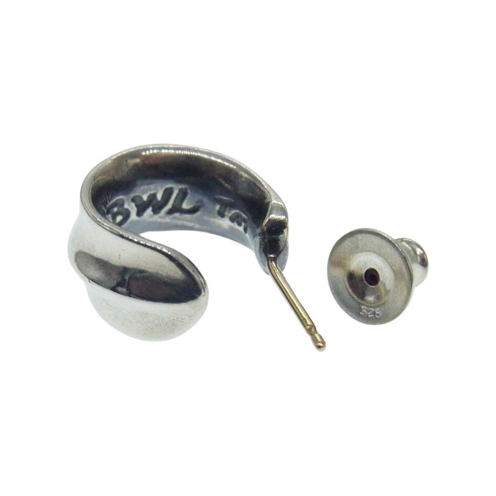 BILL WALL LEATHER ビルウォールレザー E214 ギャランティー付属 B CROWN EARRING Bクラウン フープ ピアス シルバー系【美品】【中古】