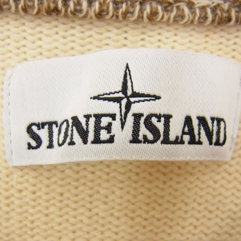 STONE ISLAND ストーンアイランド 7315539D2 ロゴ プルオーバー ニット セーター オフホワイト系 L【中古】