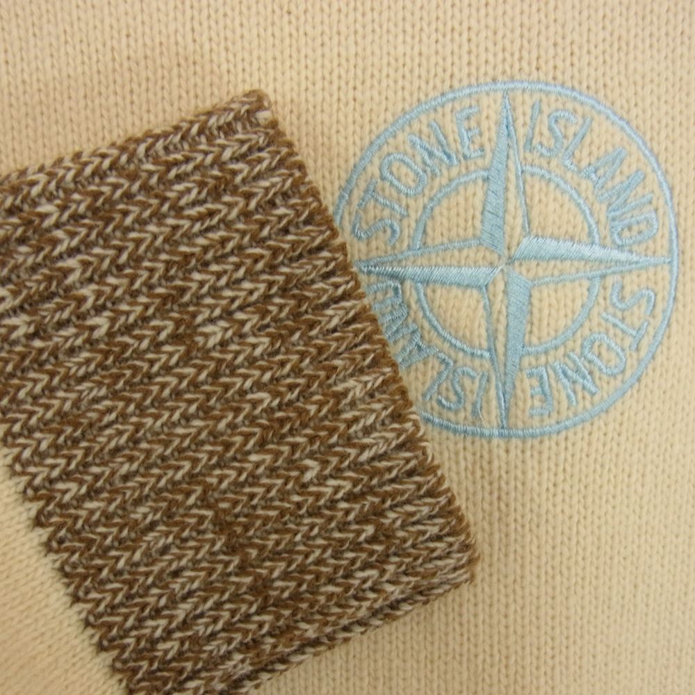 STONE ISLAND ストーンアイランド 7315539D2 ロゴ プルオーバー ニット セーター オフホワイト系 L【中古】