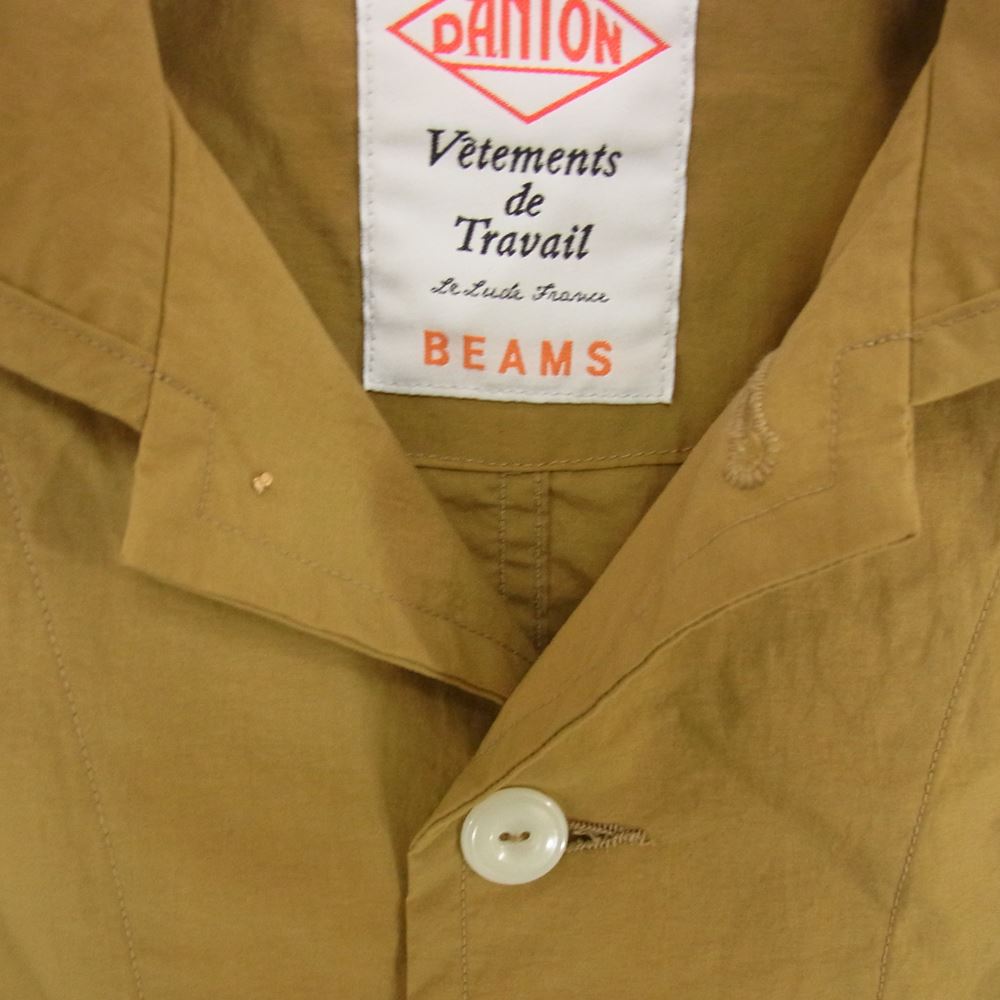 Danton ダントン 16SS-SL-001 × BEAMS ビームス ナイロン ラウンドカラー カバーオール ジャケット ブラウン系 34【中古】
