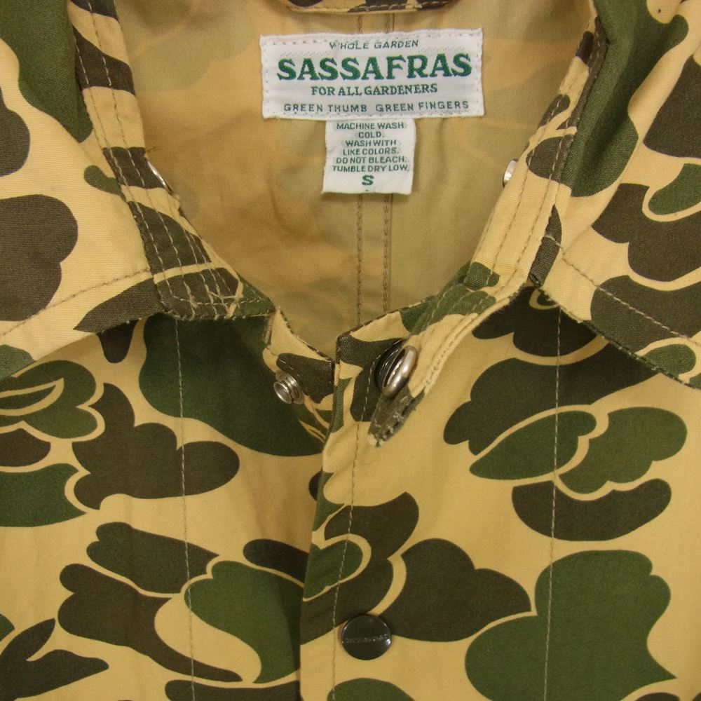 SASAFRAS ササフラス FALL LEAF COAT フォールリーフ コート カーキ系 S【美品】【中古】