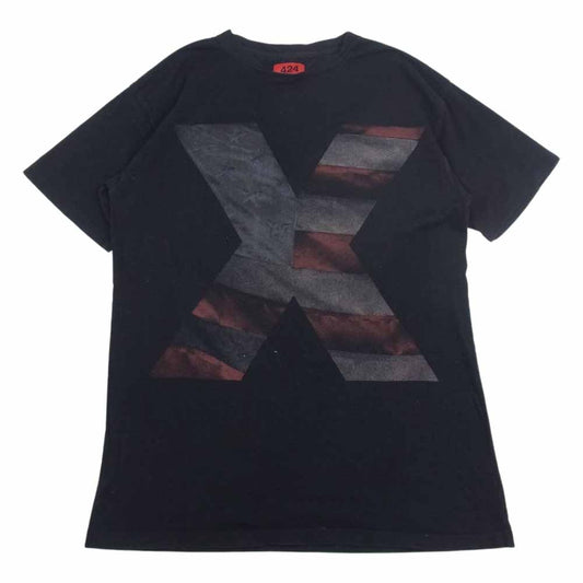 フォートゥーフォー プリント Ｔシャツ ブラック系 S【中古】