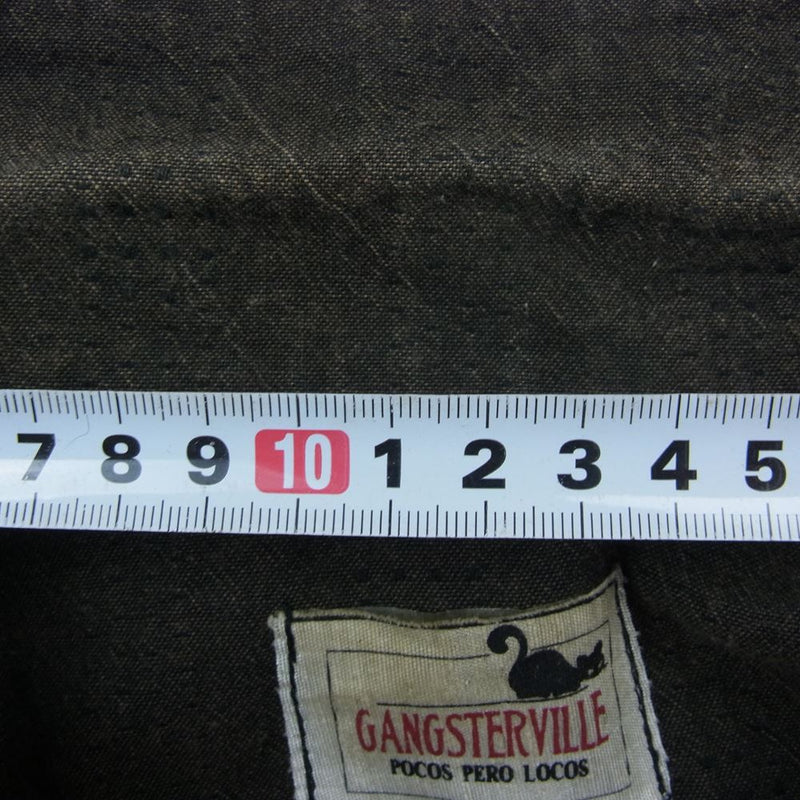 GANGSTERVILLE ギャングスタービル GSV-14-SS-29 キューバ シャツ 半袖 ブラウン系 XL【中古】