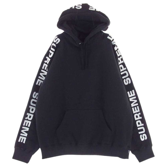 Supreme シュプリーム 20SS Metallic Rib Hooded Sweatshirt メタリック リブ パーカー ブラック系 M【中古】