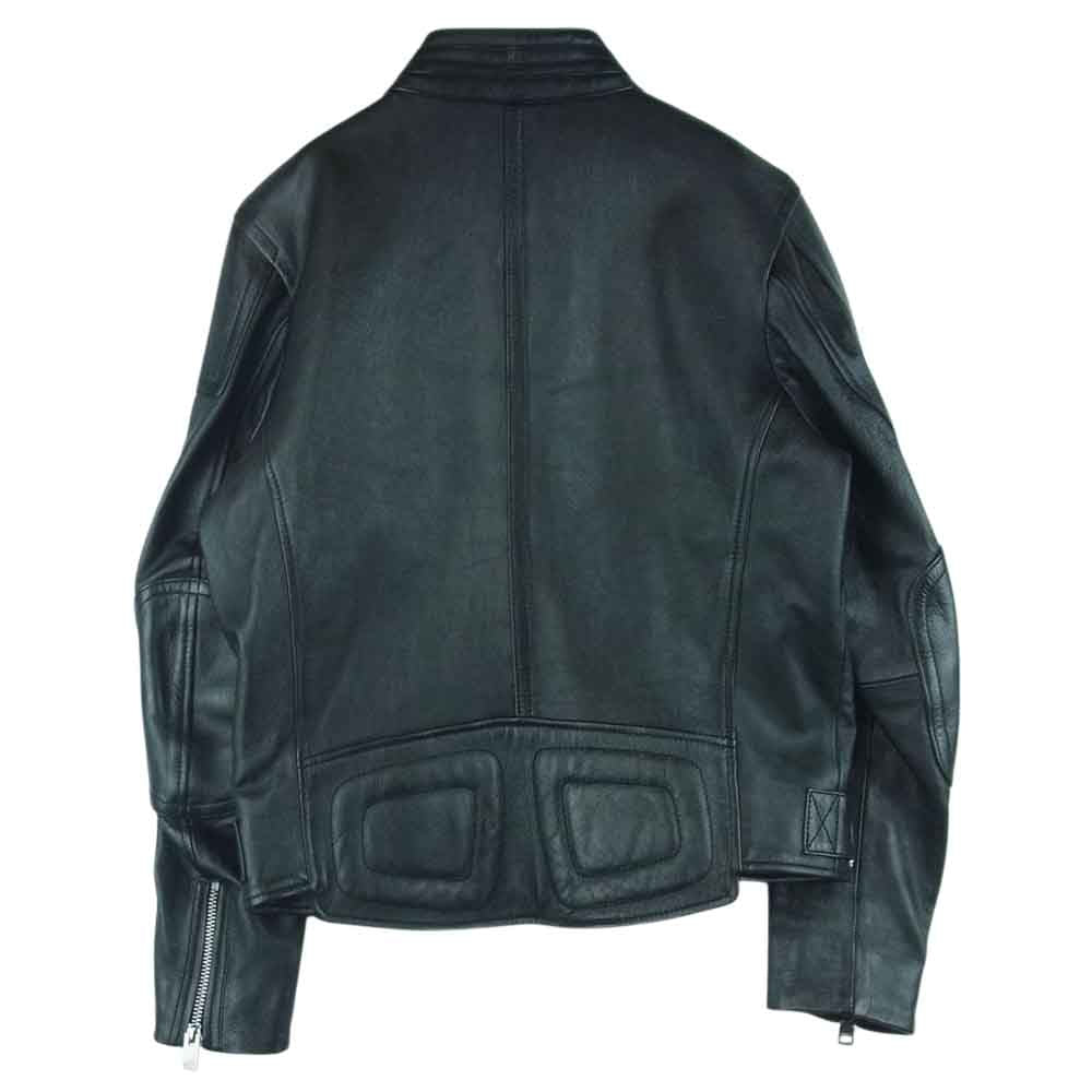 DIESEL ディーゼル Rushis Jacket シングル ライダース ジャケット ラム レザー ブラック系 M【美品】【中古】