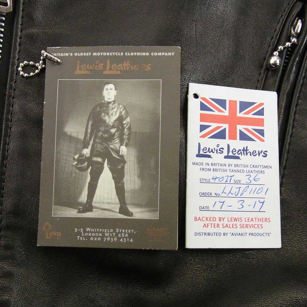 Lewis Leathers ルイスレザー 402T ライトニング タイトフィット レザー ダブル ライダース  ブラック系 36【美品】【中古】