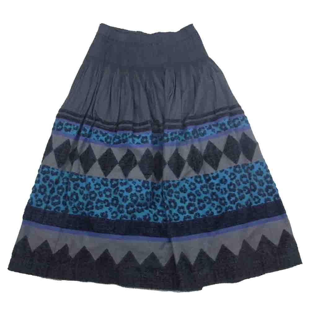 ミー イッセイミヤケ MI53FG461 ギャザー イージー スカート レオパード スカート ブラック系【中古】