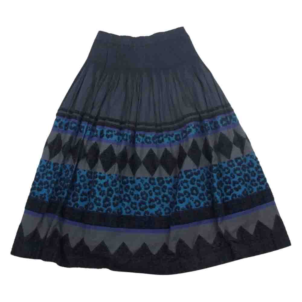 ミー イッセイミヤケ MI53FG461 ギャザー イージー スカート レオパード スカート ブラック系【中古】