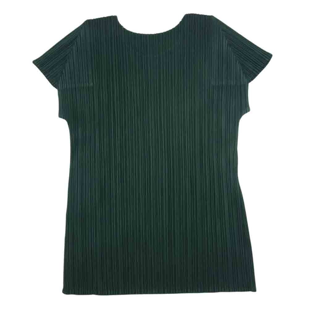 PLEATS PLEASE プリーツプリーズ イッセイミヤケ PP01-JK184 プリーツ加工 カットソー 半袖 グリーン グリーン系 3【中古】