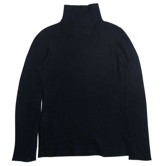 ミー イッセイミヤケ M155KJ001 プリーツ加工 ボックスプリーツ ボトルネック カットソー  長袖 ブラック  ブラック系【中古】