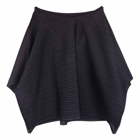 PLEATS PLEASE プリーツプリーズ イッセイミヤケ PP41-JK782 プリーツ加工 サイドプリーツ 転写 ボーダー フレンチスリーブ カットソー ブラウン系 3【中古】