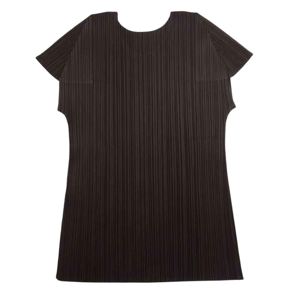 PLEATS PLEASE プリーツプリーズ イッセイミヤケ PP01-JK225 プリーツ加工 カットソー 半袖 ブラウン ブラウン系 3【中古】