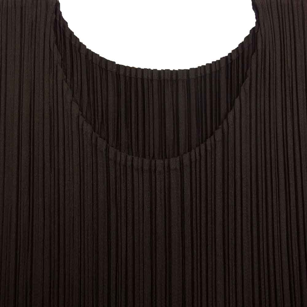 PLEATS PLEASE プリーツプリーズ イッセイミヤケ PP01-JK225 プリーツ加工 カットソー 半袖 ブラウン ブラウン系 3【中古】
