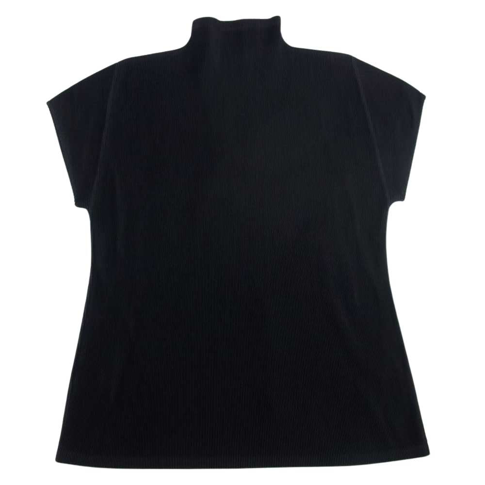 PLEATS PLEASE プリーツプリーズ イッセイミヤケ PP02FK105 プリーツ加工 フレンチスリーブ ボトルネック カットソー ブラック ブラック系 3【中古】