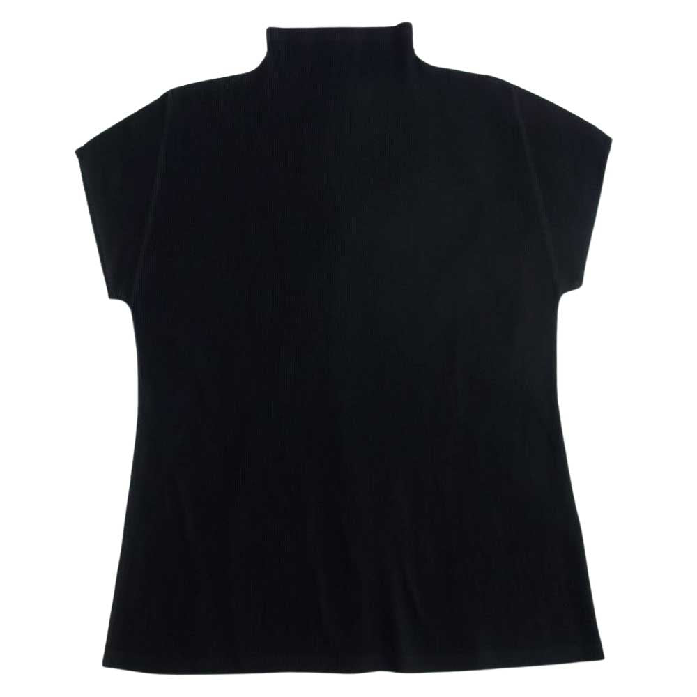 PLEATS PLEASE プリーツプリーズ イッセイミヤケ PP02FK105 プリーツ加工 フレンチスリーブ ボトルネック カットソー ブラック ブラック系 3【中古】