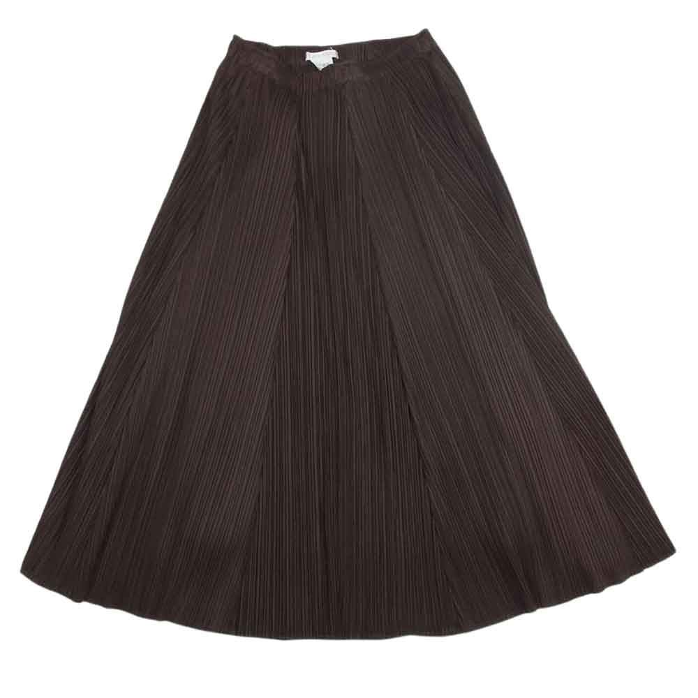 PLEATS PLEASE プリーツプリーズ イッセイミヤケ PP01-JG227  プリーツ加工 フレア ロング スカート ブラウン系 4【中古】