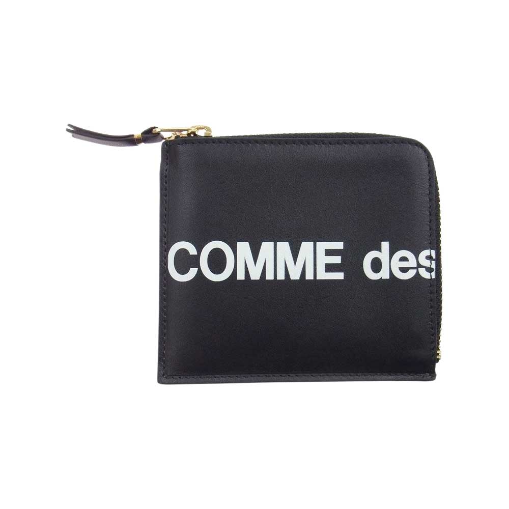 COMME des GARCONS コムデギャルソン SA3100HL Huge Logo Wallet ロゴ Lファスナー ミニウォレット コンパクト財布  ブラック系【美品】【中古】
