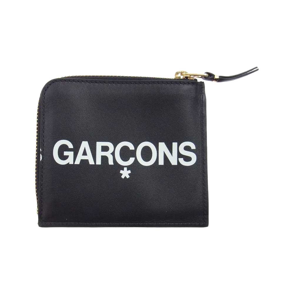 COMME des GARCONS コムデギャルソン SA3100HL Huge Logo Wallet ロゴ Lファスナー ミニウォレット コンパクト財布  ブラック系【美品】【中古】