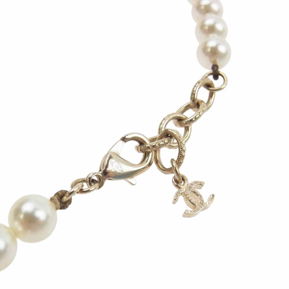 CHANEL シャネル A17P ココマーク パール ロング ネックレス ホワイト系【中古】