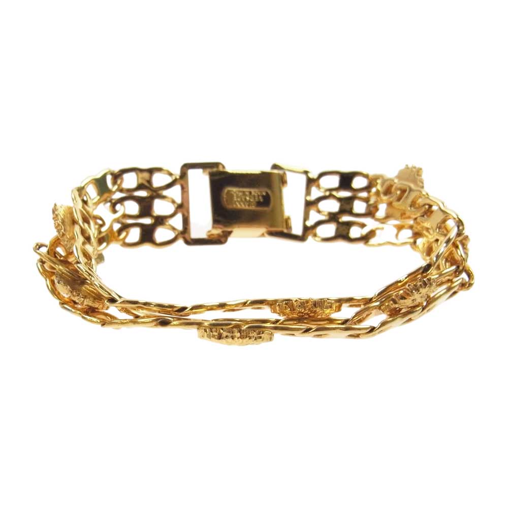 VERSACE ヴェルサーチ メデューサ 三連 ブレスレット ゴールド系【中古】