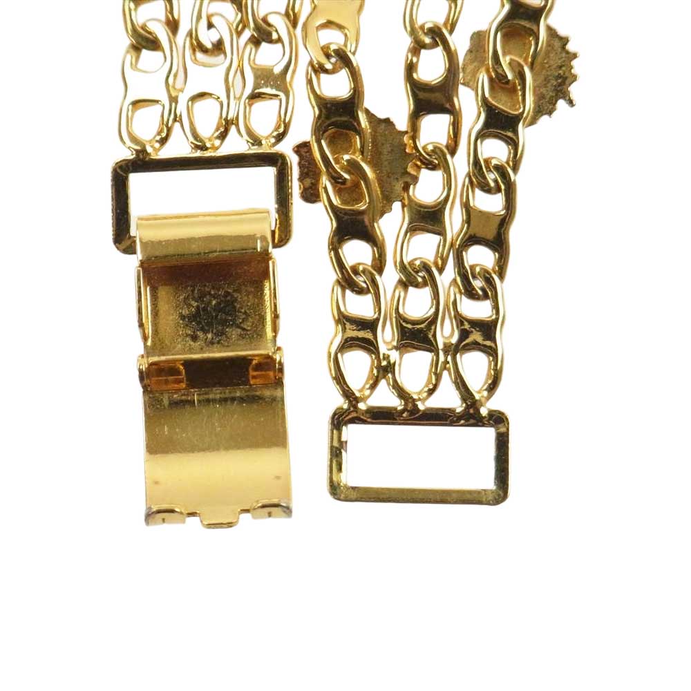 VERSACE ヴェルサーチ メデューサ 三連 ブレスレット ゴールド系【中古】