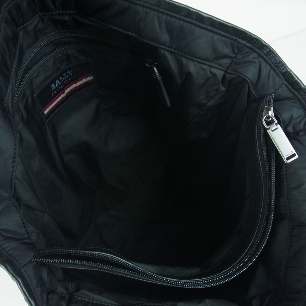 BALLY バリー ライン ナイロン トート バック ブラック系【中古】