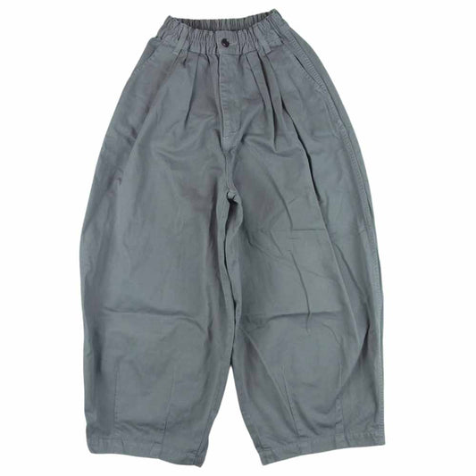 ハーベスティ CIRCUS PANTS サーカス ワイド パンツ コットン 日本製 グレー系 1【中古】