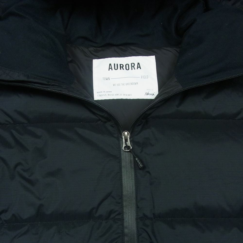NANGA ナンガ DR87-17N001 URBAN RESEARCH DOORS アーバンリサーチ ドアーズ AURORA オーロラ フーディ ダウン ジャケット ブラック系 38【中古】