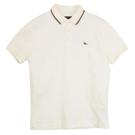 1piu1uguale3 ウノピュウノウグァーレトレ MRT280 CTP091 LINE BIG POLO KANOKO 折鶴刺繍 ライン ビッグポロ 鹿の子 カノコ ポロシャツ オフホワイト系 V【中古】