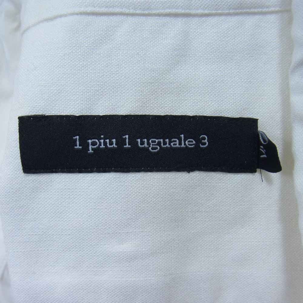 1piu1uguale3 ウノピュウノウグァーレトレ MRS136 LIU004 PLAIN LINEN ホリゾンタルカラー プレーン リネン 長袖 シャツ ホワイト系 VI【中古】