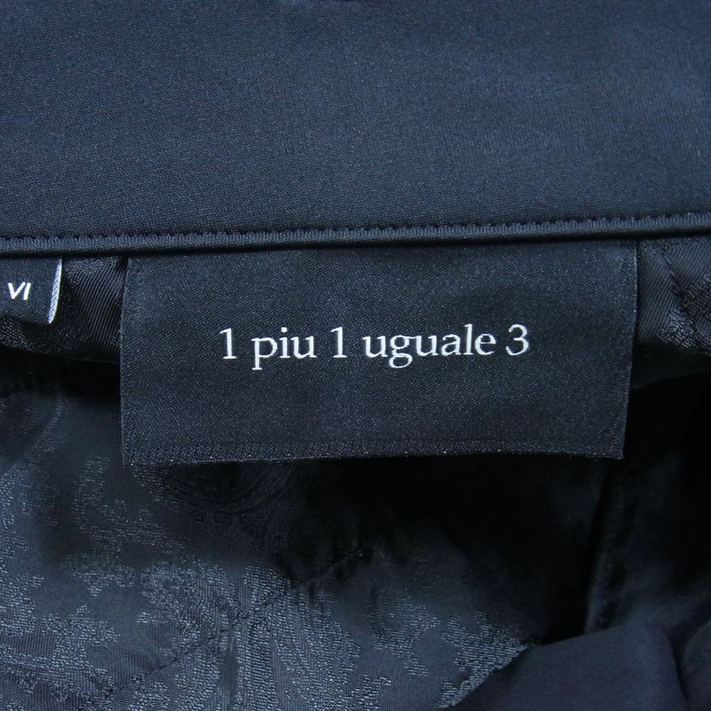 1piu1uguale3 ウノピュウノウグァーレトレ 22SS MRP521 POE292 RIB SLACKS リブ テーパード スラックス パンツ ブラック系 VI【美品】【中古】