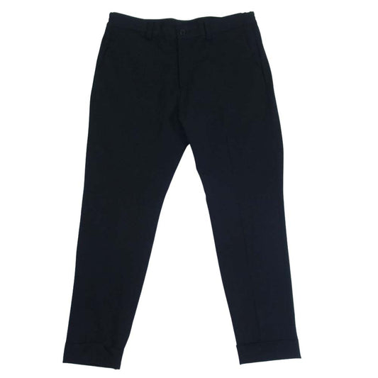 1piu1uguale3 ウノピュウノウグァーレトレ 22SS MRP525 PRY081 DANDY SLACKS ダンディ 裾ダブル レーヨン混 スラックスパンツ ブラック系 VI【美品】【中古】