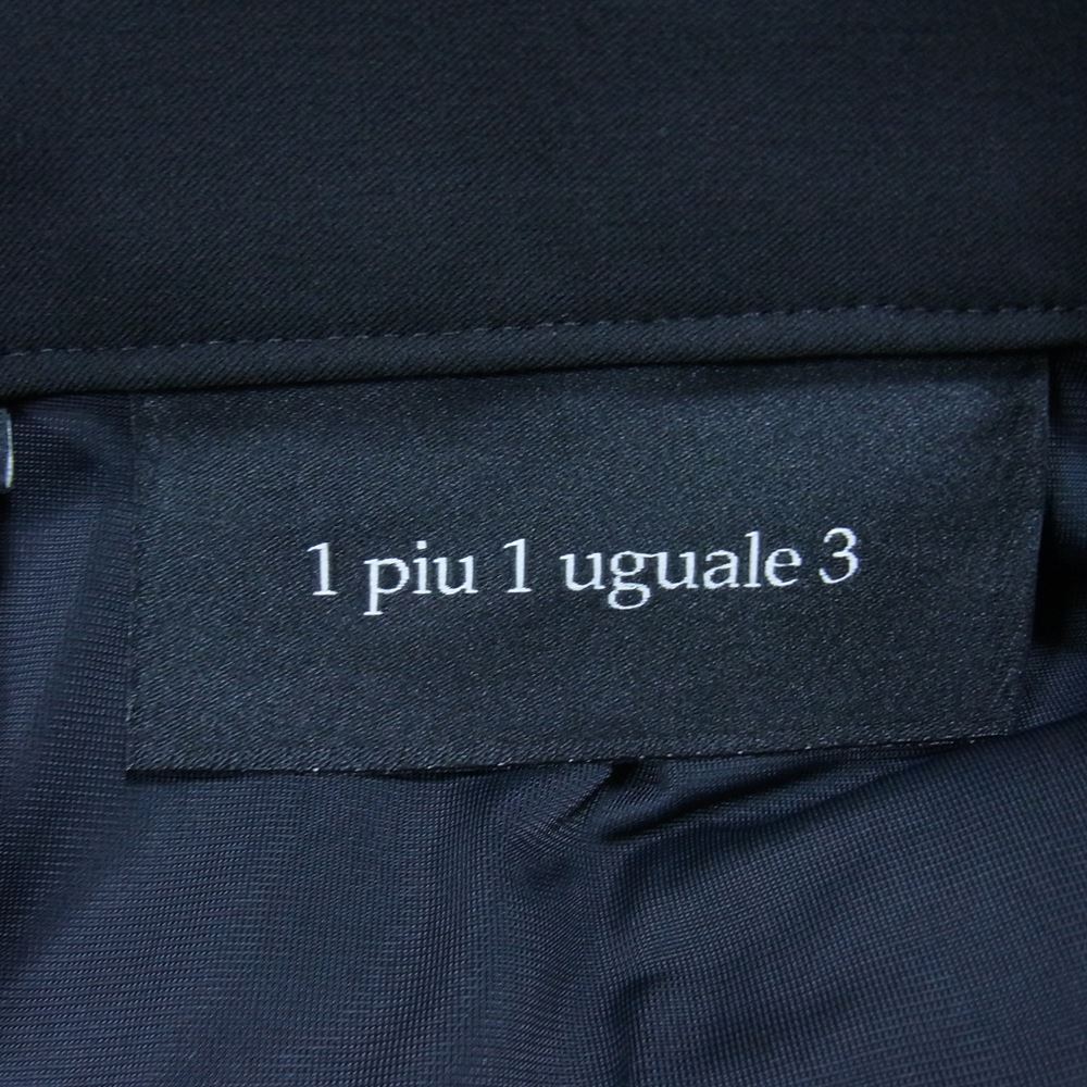 1piu1uguale3 ウノピュウノウグァーレトレ 22SS MRP525 PRY081 DANDY SLACKS ダンディ 裾ダブル レーヨン混 スラックスパンツ ブラック系 VI【美品】【中古】