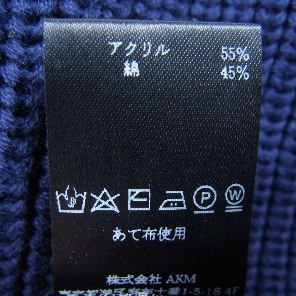 1piu1uguale3 ウノピュウノウグァーレトレ MRK183 CTA001 DROP SHOULDER CREW ドロップ ショルダー クルーネック ニット ネイビー系 IV【中古】