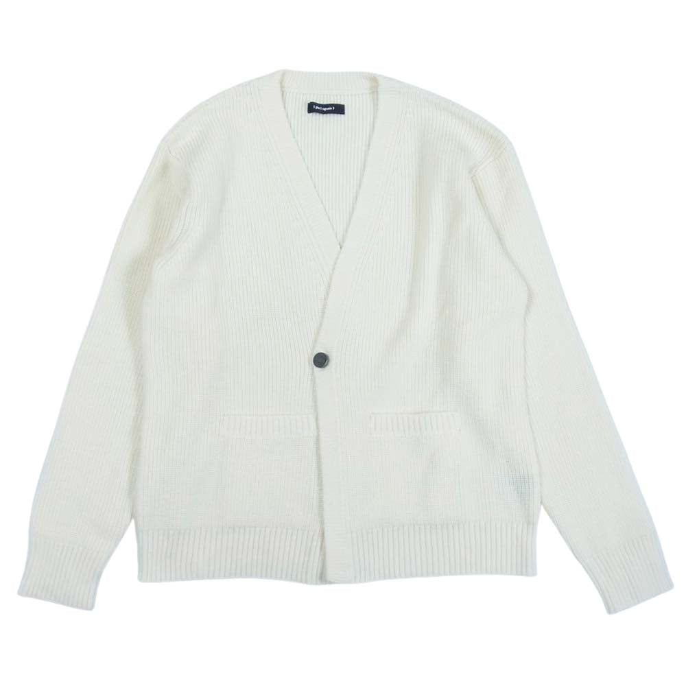 1piu1uguale3 ウノピュウノウグァーレトレ MRK224 WOL114 1B 7G V-CARDIGAN メタル釦 Vネック カーディガン  オフホワイト系 VI【美品】【中古】