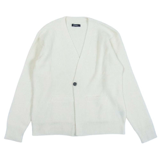 1piu1uguale3 ウノピュウノウグァーレトレ MRK224 WOL114 1B 7G V-CARDIGAN メタル釦 Vネック カーディガン  オフホワイト系 VI【美品】【中古】