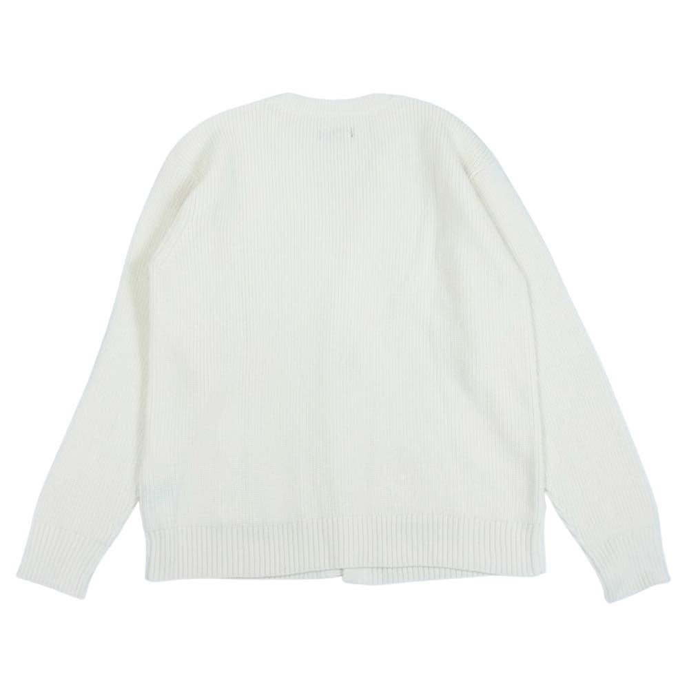 1piu1uguale3 ウノピュウノウグァーレトレ MRK224 WOL114 1B 7G V-CARDIGAN メタル釦 Vネック カーディガン  オフホワイト系 VI【美品】【中古】