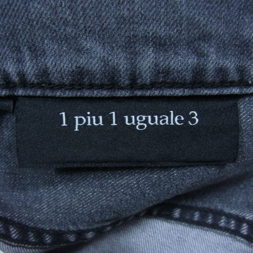 1piu1uguale3 ウノピュウノウグァーレトレ MRP519 CTU229 7.5 ZIP TAPERED 裾ジップ 5ポケット ジップフライ テーパード デニムパンツ ジーンズ ブラック系 ダークグレー系 VI【中古】
