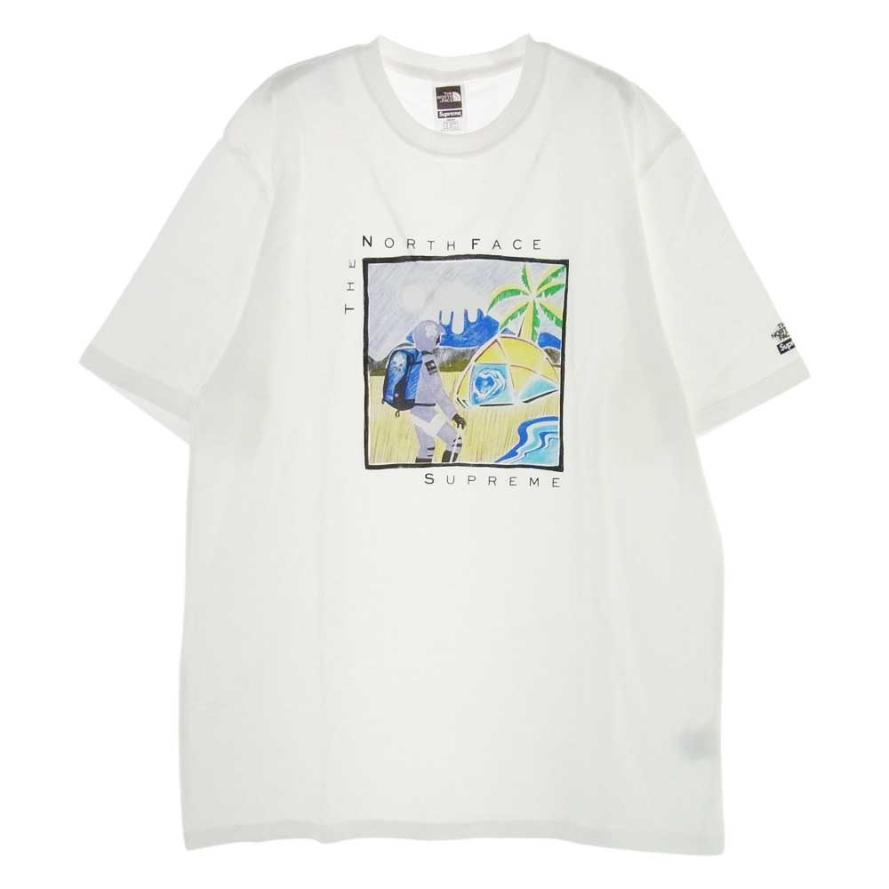 Supreme シュプリーム THE NORTH FACE 22SS NT02203I TNF Sketch S/S Top スケッチ プリント 半袖 Tシャツ ホワイト系 L【新古品】【未使用】【中古】