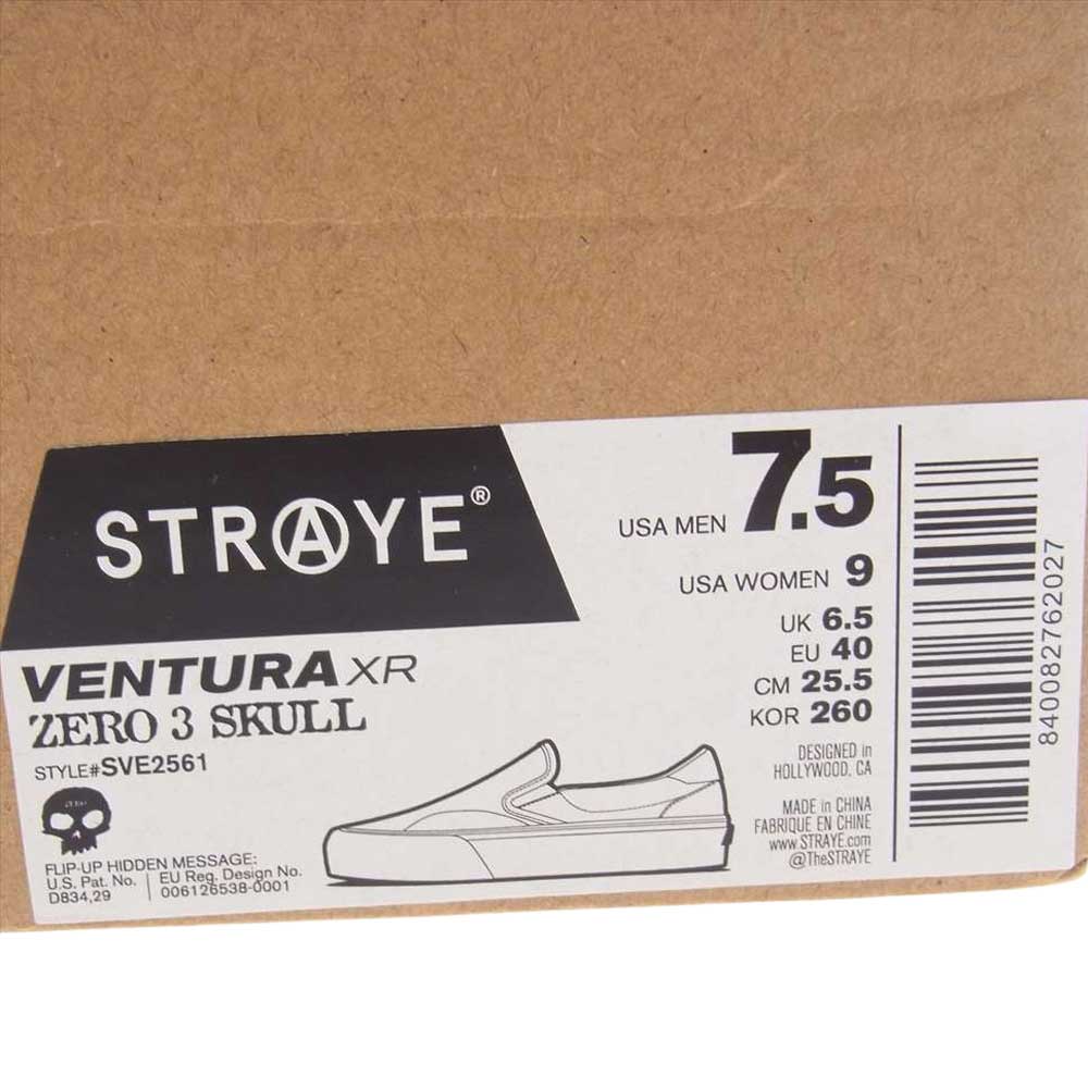 ストレイ VENTURA XR ZERO 3 SKULL スリッポン スニーカー ブラック系 25.5cm【中古】