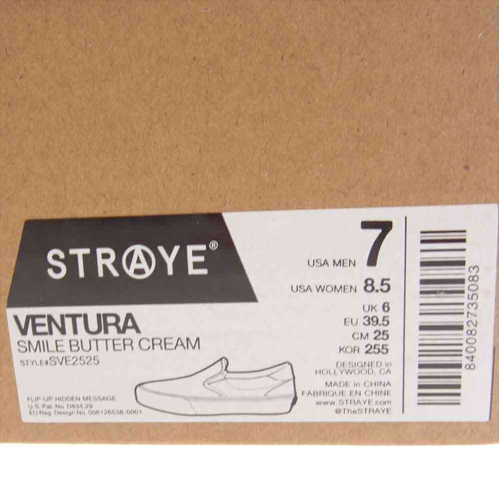 ストレイ VENTURA SMILE BUTTER CREAM スマイル スリッポン スニーカー イエロー系 25.5cm【中古】