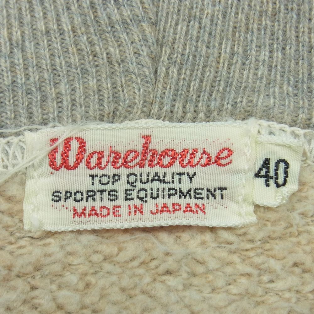 WAREHOUSE ウエアハウス 長袖 染み込み プリント スウェット パーカー 日本製 グレー系 40【中古】