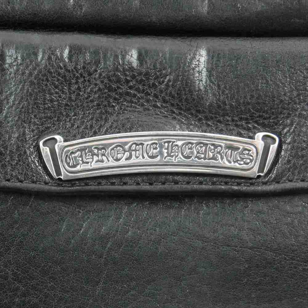 CHROME HEARTS クロムハーツ（原本無） LONG CROSS WALLET グリーシー クロスボタン レザー ロングウォレット ブラック系【中古】