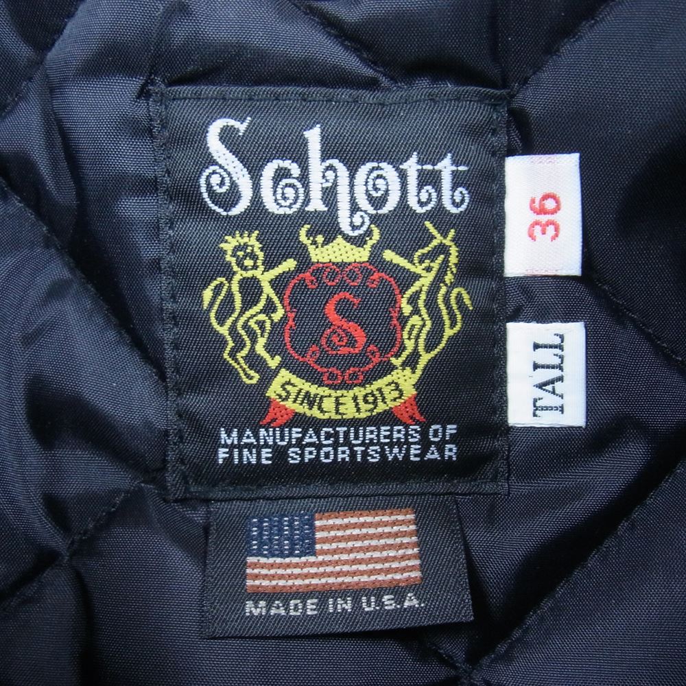 schott ショット 613UHT ONESTAR TALL ワンスター トール カウハイド ダブル ライダース ジャケット ブラック系 36【美品】【中古】